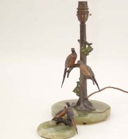 Lot 352 - Cold painted pheasant table lamp and a similar