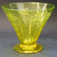 Lot 489 - Webb yellow glass vase etched and engraved with