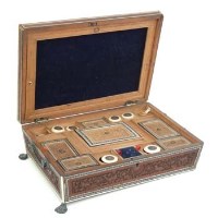 Lot 501 - Anglo Indian sewing box on claw feet.