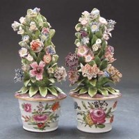 Lot 522 - Pair of bow flower vases.