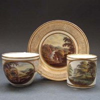 Lot 534 - Derby handpainted trio.