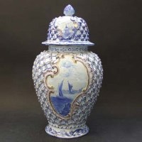 Lot 563 - Delft Lidded Vase