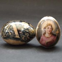 Lot 567 - Staffordshire lustre egg and a continental vase