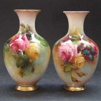 Lot 603 - Pair Royal Worcester vases