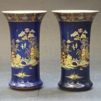 Lot 626 - Pair of Crown Devon vases.