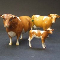 Lot 641 - Beswick Guernsey Cow set   including bull, cow