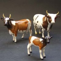 Lot 642 - Beswick Ayrshire Cow set   including bull, cow