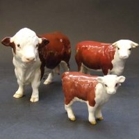 Lot 643 - Beswick Hereford Cow set   including bull, cow