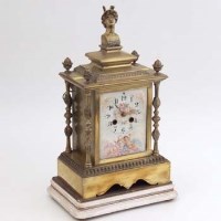 Lot 651 - Brass Cased Mantel Clock