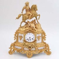 Lot 652 - Gilt metal mantel clock inscribed Henri Marc A