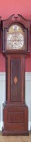Lot 663 - Edwardian longcase clock eight day brass dial.