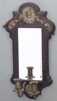 Lot 668 - Nineteenth century wood and brass mounted girandole