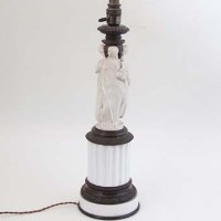 Lot 670 - French porcelain neo-classic lamp base.