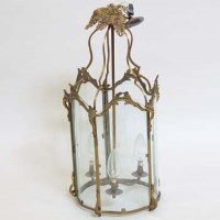 Lot 673 - Gilt brass five-glass hanging lantern