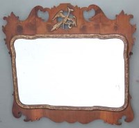 Lot 676 - Georgian style yew wood wall mirror