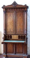 Lot 688 - French pollard oak secretaire bookcase.