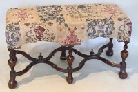 Lot 691 - William & Mary design six legged stool.