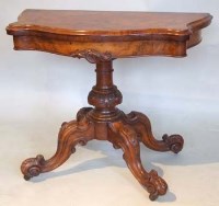 Lot 694 - 19th Century walnut serpentine fronted card