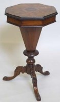 Lot 703 - 19th Century walnut veneered octagonal top work
