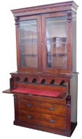 Lot 708 - Early Victorian mahogany secretaire bookcase.
