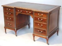 Lot 714 - Mahogany brass inlaid desk.