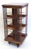Lot 723 - Edwardian mahogany revolving bookcase.
