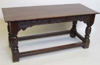 Lot 736 - Oak 17th century style serving table
