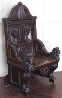 Lot 737 - Oak baronial hall chair