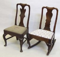 Lot 738 - George I walnut dining chair and another