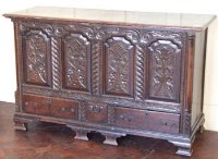 Lot 739 - Oak mule chest, 18th century and later