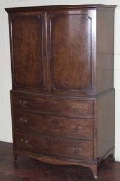 Lot 747 - Mahogany Georgian style bow fronted linen press