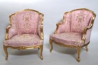 Lot 751 - Pair of Louis XV style bergeres