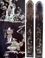 Lot 774 - Two Mother Of Pearl inlaid panels.