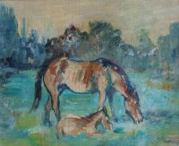 Lot 39 - J.L. Isherwood, New Forest Ponies, oil