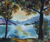 Lot 41 - J.L. Isherwood, Loch Lomond from Luss, oil