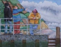 Lot 73 - H. Hanon, Looking Out To Sea, watercolour