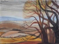 Lot 78 - Harry Stevens, Frosty Hills near Winchester, watercolour