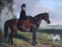 Lot 101 - English School, 19th century, Lady Graciana Sophia Wilson of Eston, Northumberland on Topsey, oil