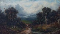Lot 104 - English School, 19th Century, Rural scene with figures, oil