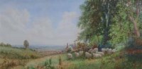 Lot 114 - English School, 19th century, Rural scene, watercolour