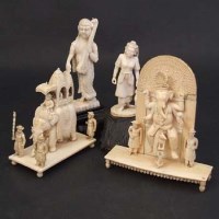 Lot 339 - Four Indian ivory figures.