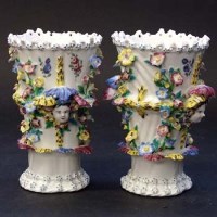 Lot 361 - Pair of Bow vases.