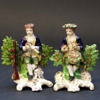 Lot 374 - Pair of Derby figures