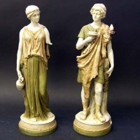 Lot 394 - Pair of Royal Dux figures