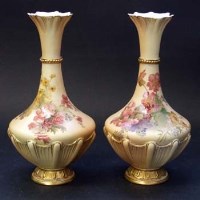 Lot 400 - Pair of Royal Worcester vases.
