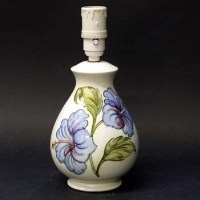 Lot 418 - Moorcroft blue hibiscus lamp base.