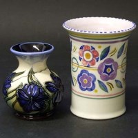 Lot 423 - Moorcroft chillian crocus and a poole vase (2)