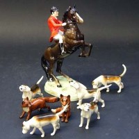 Lot 443 - Beswick Hunt Set (Five Hounds two Foxes)