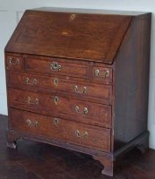 Lot 477 - George III oak bureau