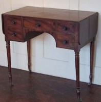 Lot 496 - 19th century mahogany side-table with drop-ends